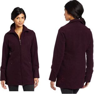 IBEX 100% Merino Wool Lexie Coat Aubergine Full Zip